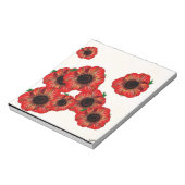 女の子の名前ポピー、赤いポピーのパターンアートby LeahG ノートパッド (回転)