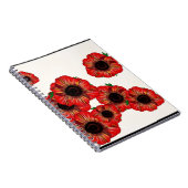 女の子の名前ポピー、赤いポピーのパターンアートby LeahG ノートブック (右側)