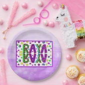 女の子の名前ラヤと星とハート お洒落 ペーパープレート (パーティー)