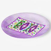 女の子の名前ラヤと星とハート お洒落 ペーパープレート (アングル)