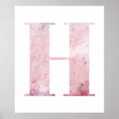 女の子の名前レターHボホピンク水色ポスター ポスター (正面)