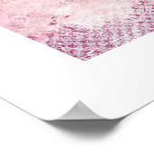 女の子の名前レターKボーホピンク水色ポスター ポスター (角)