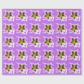 女の子の名前21stあなたの写真の紫色の星模様を追加 ラッピングペーパー (フラット)