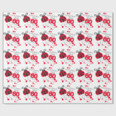 女の子の名前60th誕生日ラディバグパターン(の模様が)あるラップ ラッピングペーパー (フラット)