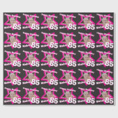 女の子の名前85th誕生日フォトピンクブラックラップ ラッピングペーパー (フラット)