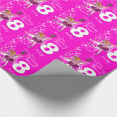 女の子の名前age ballerinaピンクの誕生日パターン ラッピングペーパー (角)