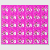 女の子の名前age ballerinaピンクの誕生日パターン ラッピングペーパー (フラット)