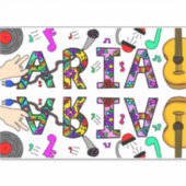 女の子の名前Aria シール (正面)