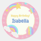 女の子の喜ポップ・アートのび ラウンドシール (正面)