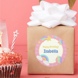 女の子の喜ポップ・アートのび ラウンドシール