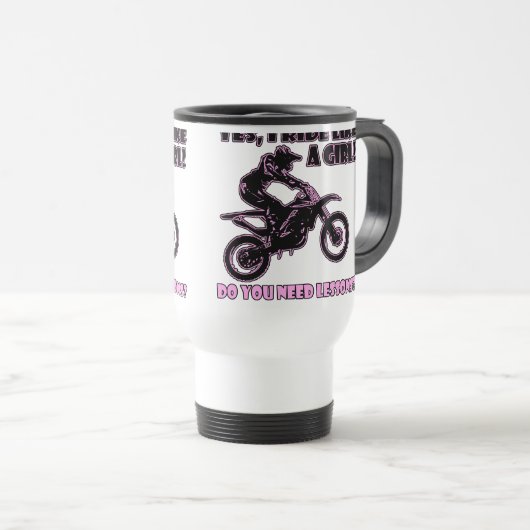 女の子の土のバイクのモトクロスのタンブラーのような乗車 トラベルマグ (正面右)