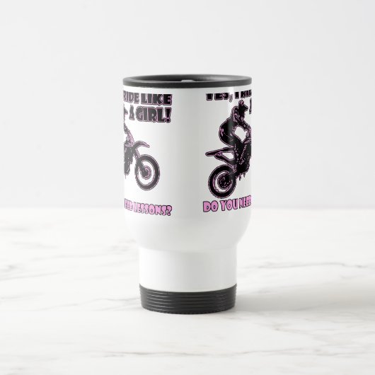 女の子の土のバイクのモトクロスのタンブラーのような乗車 トラベルマグ (中央)