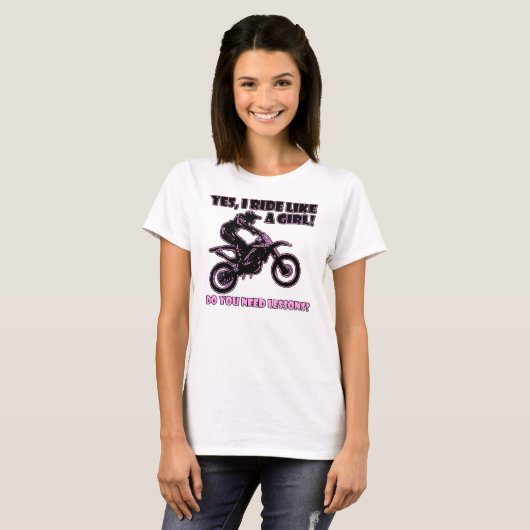 女の子の土のバイクのモトクロスのTシャツのような乗車 Tシャツ (正面フル)