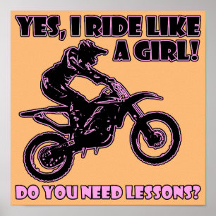 女の子の土のバイクのモトクロスポスター印のような乗車 ポスター