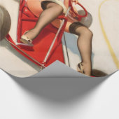 女の子の壁の芸術の上のクラシックな50年代のヴィンテージPin ラッピングペーパー (角)