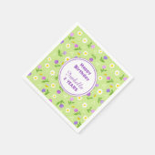 女の子の夏の誕生日パーティーのナプキンピンクの花 スタンダードカクテルナプキン (角)