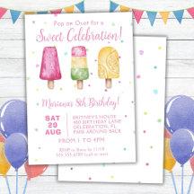 女の子の夏アイスの誕生日パーティー