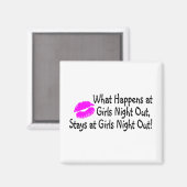 女の子の夜の外出で何が起こるかNigの女の子 マグネット (正面/裏面)