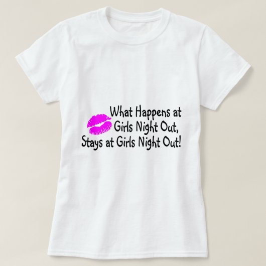 女の子の夜の外出で何が起こるかNigの女の子 Tシャツ (デザイン正面)