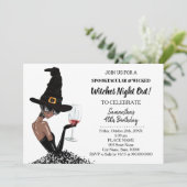 女の子の夜ウィッチハロウィーン誕生日パーティー 招待状 (スタンド正面)