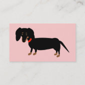 女の子の夜ダックスフント コーリングカード (裏面)