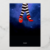 女の子の夜ハロウィーンのポスター – 不気味魔女 箔招待状 (裏面)