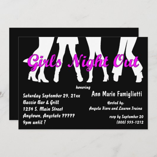 『女の子の夜』 招待状 (正面/裏面)