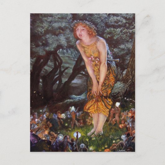 女の子の夢の真夏の夜に妖精 ポストカード (正面)