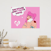 女の子の夢を見かわいらしる ポスター (キッチン)