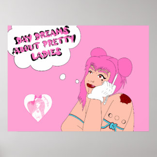 女の子の夢を見かわいらしる ポスター
