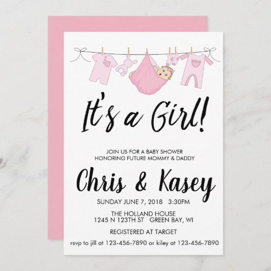 女の子の夢を見て 招待状 (正面/裏面)