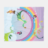 女の子の夢 フリースブランケット (正面(横))