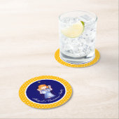 女の子の天使の名前入りなクリスマスの紙のコースター ラウンドペーパーコースター (インサイチュ)