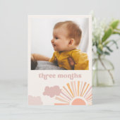 女の子の太陽の月間バナー - 3ヶ月 招待状 (スタンド正面)