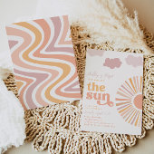 女の子の太陽ファーストバースデー招待状 招待状