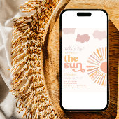 女の子の太陽ファーストバースデー招待状 招待状