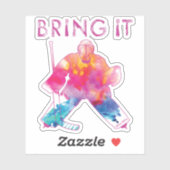 女の子の女の子の持って来るホッケーゴアリーの水色 シール (シート)