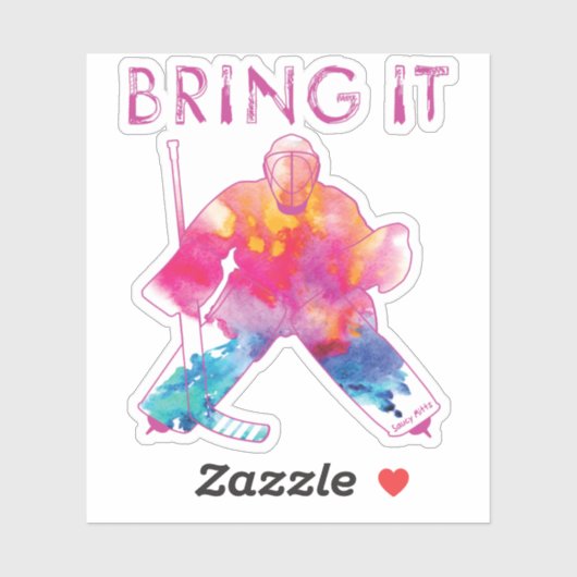 女の子の女の子の持って来るホッケーゴアリーの水色 シール (シート)