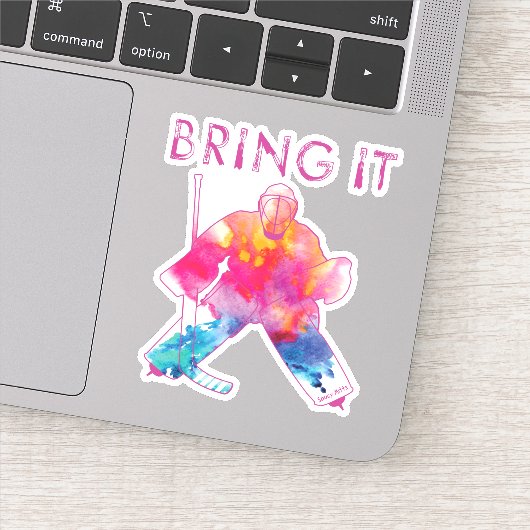 女の子の女の子の持って来るホッケーゴアリーの水色 シール (詳細)