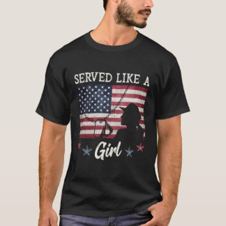女の子の女の子の日の贈り物のように退役軍人される Tシャツ