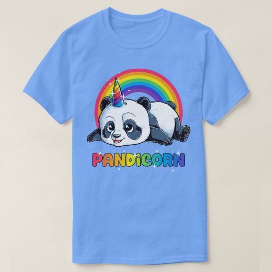 女の子の女の子の男の子のためのパンドラ(PANDA)のユニコーン Tシャツ (デザイン正面)