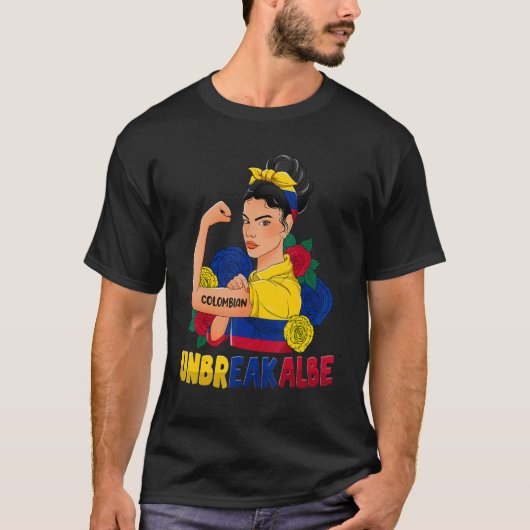 女の子の女性のためのメッシーブンコロンビア国旗 Tシャツ (正面)