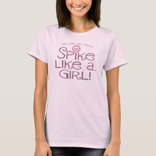 女の子の女性のバレーボールのギアのようなスパイク Tシャツ (正面)