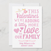 女の子の妊娠の発表バレンタインデーのカード シーズンカード (正面)