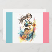 女の子の妊娠ジェンダーが喜びを明らかにする 案内状 (正面/裏面)