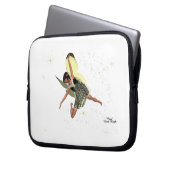 女の子の妖精と黄色の翼の女の子のラップトップのケース ラップトップスリーブ (正面左)