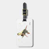 女の子の妖精と黄色の翼の荷物タグ ラゲッジタグ (正面縦)