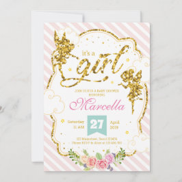 女の子の妖精のグリッター 案内状