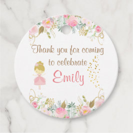 女の子の妖精の庭の誕生日パーティー フェイバータグ