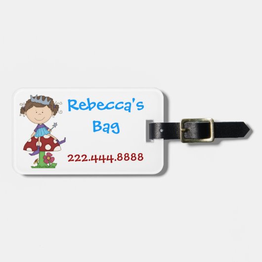 女の子の妖精の荷物のラベル ラゲッジタグ (正面横)